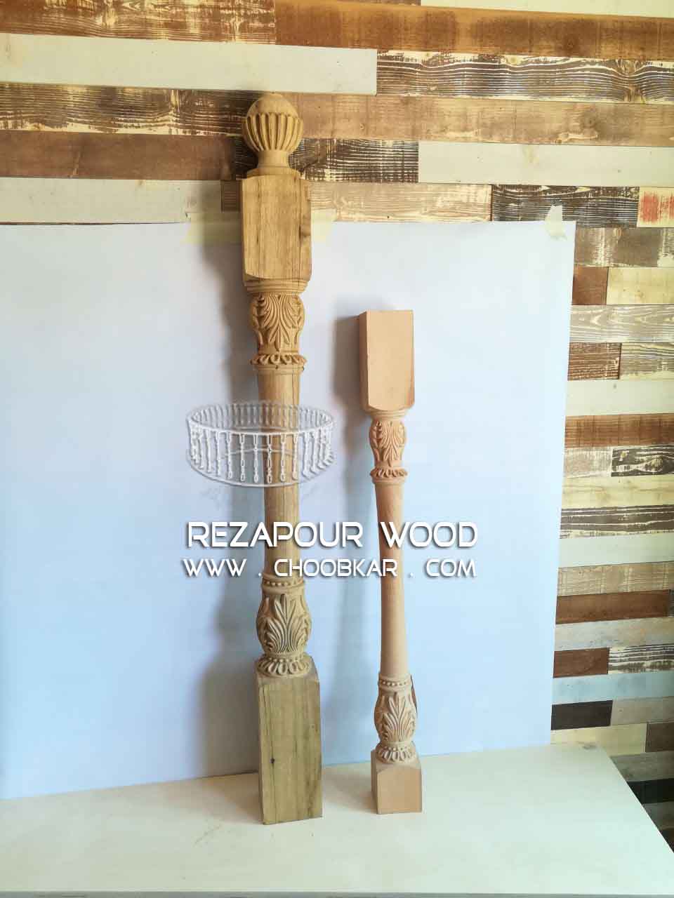 پایه نرده چوبی